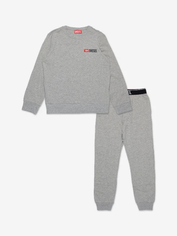 Diesel Boys Logo Pyjama Set in Grey