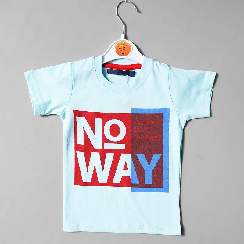 Sky Blue Printed T-Shirts for Boys