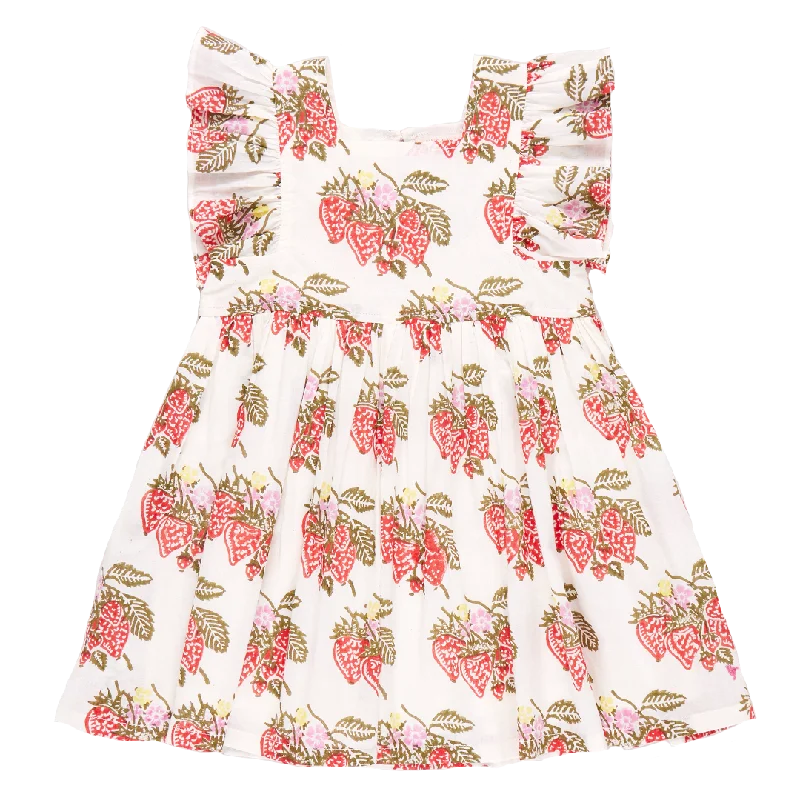 Girls Elsie Dress - Wild Strawberries